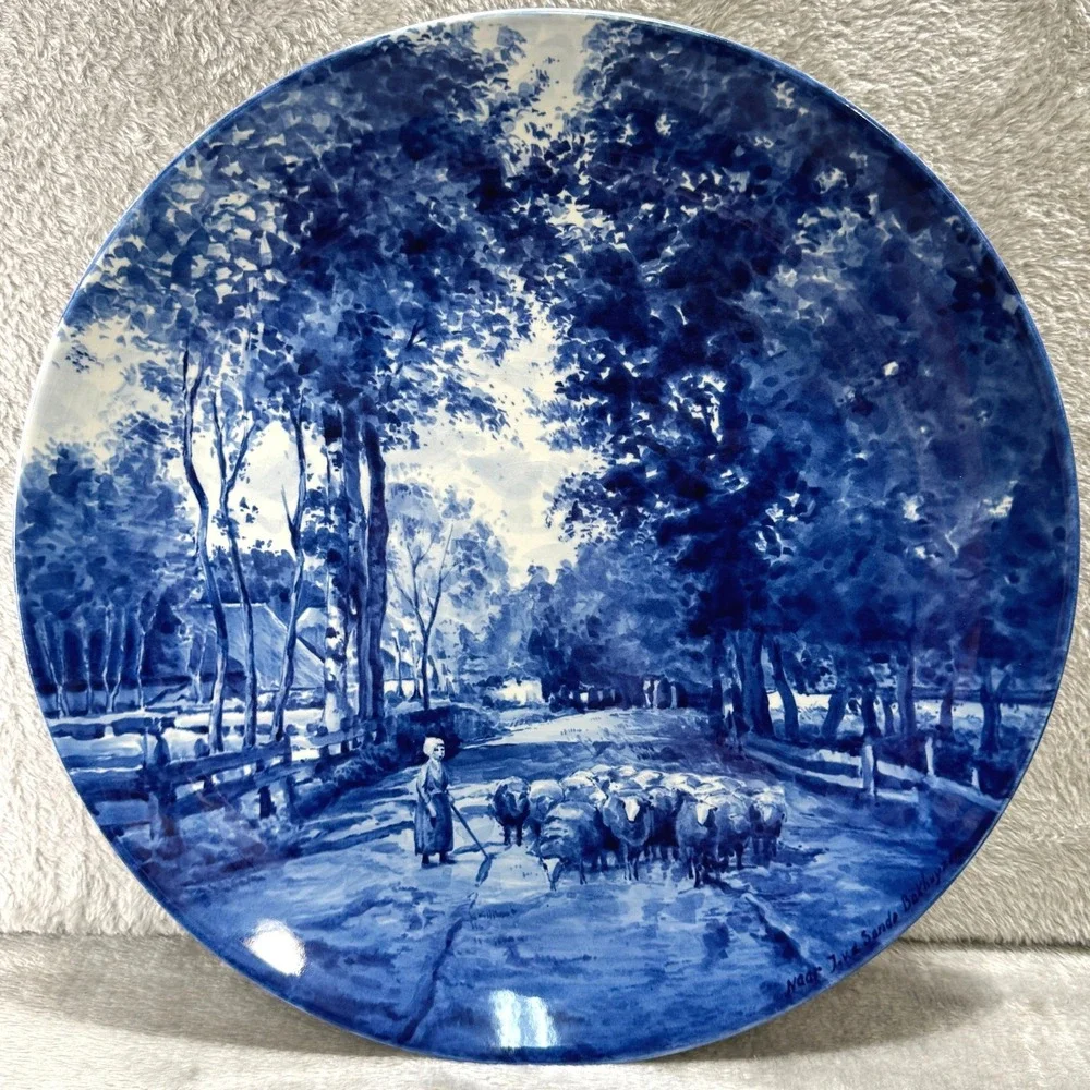 Royal Delft 1971 Hand Painted Charger H Van der Linden Sande Bakhuyzen Large 13